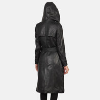 Fixon Hooded Black Trench Coat by Dash Racegear - women Jacket view 5
