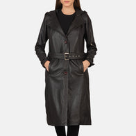 Fixon Hooded Brown Trench Coat by Dash Racegear - women Jacket view 1