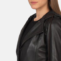 Fixon Hooded Brown Trench Coat by Dash Racegear - women Jacket view 6