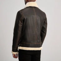 Francis B-3 Brown & Cream Leather Bomber Jacket by Dash Racegear - men Jacket view 5
