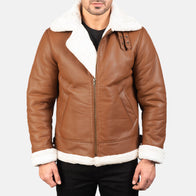 Francis B-3 Brown Leather Bomber Jacket by Dash Racegear - men Jacket view 4