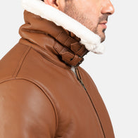 Francis B-3 Brown Leather Bomber Jacket by Dash Racegear - men Jacket view 6