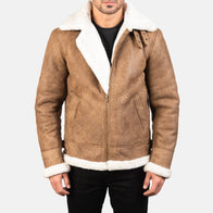 Francis B-3 Distressed Brown Leather Bomber Jacket by Dash Racegear - men Jacket view 1