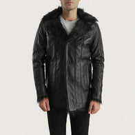 Furcliff Black Leather Coat by Dash Racegear - men Jacket view 1