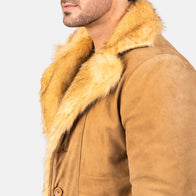 Furlong Beige Suede Leather Coat by Dash Racegear - men Jacket view 6
