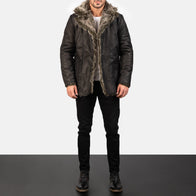 Furlong Black Leather Coat by Dash Racegear - men Jacket view 3