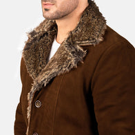 Furlong Brown Suede Leather Coat by Dash Racegear - men Jacket view 6