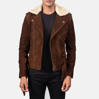 Furton Mocha Suede Biker Jacket by Dash Racegear - men Jacket view 1