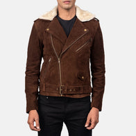Furton Mocha Suede Biker Jacket by Dash Racegear - men Jacket view 4