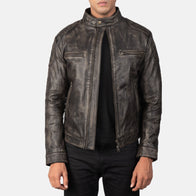 Gatsby Distressed Brown Leather Jacket by Dash Racegear - men Jacket view 1