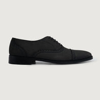 Greyson Brogues Oxford Black Nubuck Leather Shoes by Dash Racegear - men Leather Shoes view 2