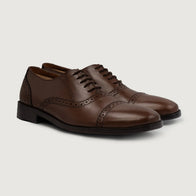 Greyson Brogues Oxford Brown Leather Shoes by Dash Racegear - men Leather Shoes view 1