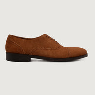 Greyson Brogues Oxford Brown Suede Leather Shoes by Dash Racegear - men Leather Shoes view 2