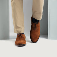 Greyson Brogues Oxford Brown Suede Leather Shoes by Dash Racegear - men Leather Shoes view 7