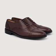 Greyson Brogues Oxford Maroon Leather Shoes by Dash Racegear - men Leather Shoes view 1