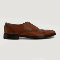 Greyson Brogues Oxford Tan Leather Shoes by Dash Racegear - men Leather Shoes view 2