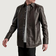 Haven Brown Leather Shirt by Dash Racegear - men Jacket view 1