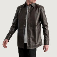 Haven Brown Leather Shirt by Dash Racegear - men Jacket view 1