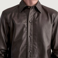 Haven Brown Leather Shirt by Dash Racegear - men Jacket view 5