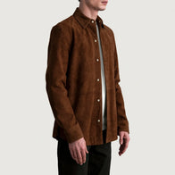 Haven Brown Suede Leather Shirt by Dash Racegear - men Jacket view 2
