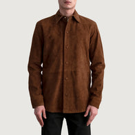 Haven Brown Suede Leather Shirt by Dash Racegear - men Jacket view 3