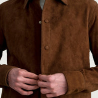 Haven Brown Suede Leather Shirt by Dash Racegear - men Jacket view 5