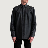 Haven Matte Black Leather Shirt by Dash Racegear - men Jacket view 3