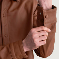 Haven Matte Brown Leather Shirt by Dash Racegear - men Jacket view 5