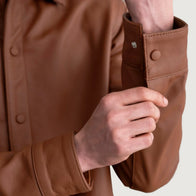 Haven Matte Brown Leather Shirt by Dash Racegear - men Jacket view 5
