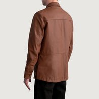 Haven Matte Brown Leather Shirt by Dash Racegear - men Jacket view 6