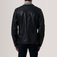 Henrik Black Leather Cafe Racer Jacket by Dash Racegear - men Jacket view 4