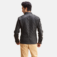 Henry Quilted Black Leather Jacket by Dash Racegear - men Jacket view 6