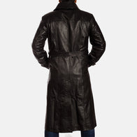 Hooligan Black Leather Trench Coat by Dash Racegear - men Jacket view 5