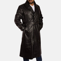 Hooligan Black Leather Trench Coat by Dash Racegear - men Jacket view 6