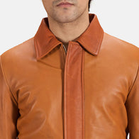 Hubert Tan Brown Leather Jacket by Dash Racegear - men Jacket view 5