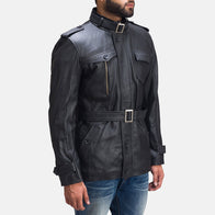 Hunter Black Leather Jacket by Dash Racegear - men Jacket view 2