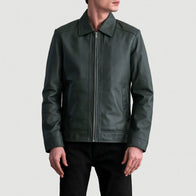 Inferno Green Leather Jacket by Dash Racegear - men Jacket view 3