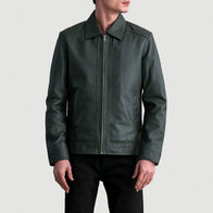 Inferno Green Leather Jacket by Dash Racegear - men Jacket view 3