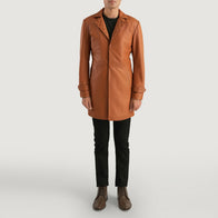 Infinity Tan Brown Leather Coat by Dash Racegear - men Jacket view 3