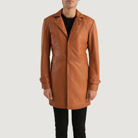 Infinity Tan Brown Leather Coat by Dash Racegear - men Jacket view 4