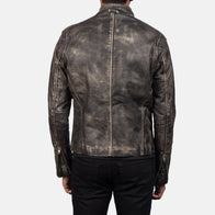 Ionic Distressed Brown Leather Biker Jacket by Dash Racegear - men Jacket view 6