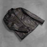Ionic Distressed Brown Leather Biker Jacket by Dash Racegear - men Jacket view 7