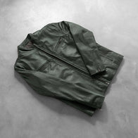 Ionic Green Leather Biker Jacket by Dash Racegear - men Jacket view 8