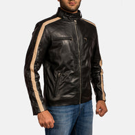 Jack Black Leather Biker Jacket by Dash Racegear - men Jacket view 4