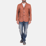 James Tan Brown Leather Blazer by Dash Racegear - men Jacket view 5