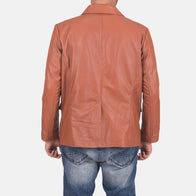 James Tan Brown Leather Blazer by Dash Racegear - men Jacket view 6
