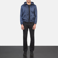 Jimmy Blue Hooded Windbreaker Jacket by Dash Racegear - men Jacket view 3