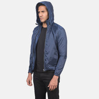 Jimmy Blue Hooded Windbreaker Jacket by Dash Racegear - men Jacket view 4