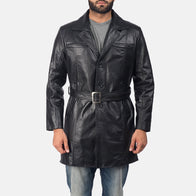 Jordan Black Leather Coat by Dash Racegear - men Jacket view 1