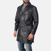Jordan Black Leather Coat by Dash Racegear - men Jacket view 2